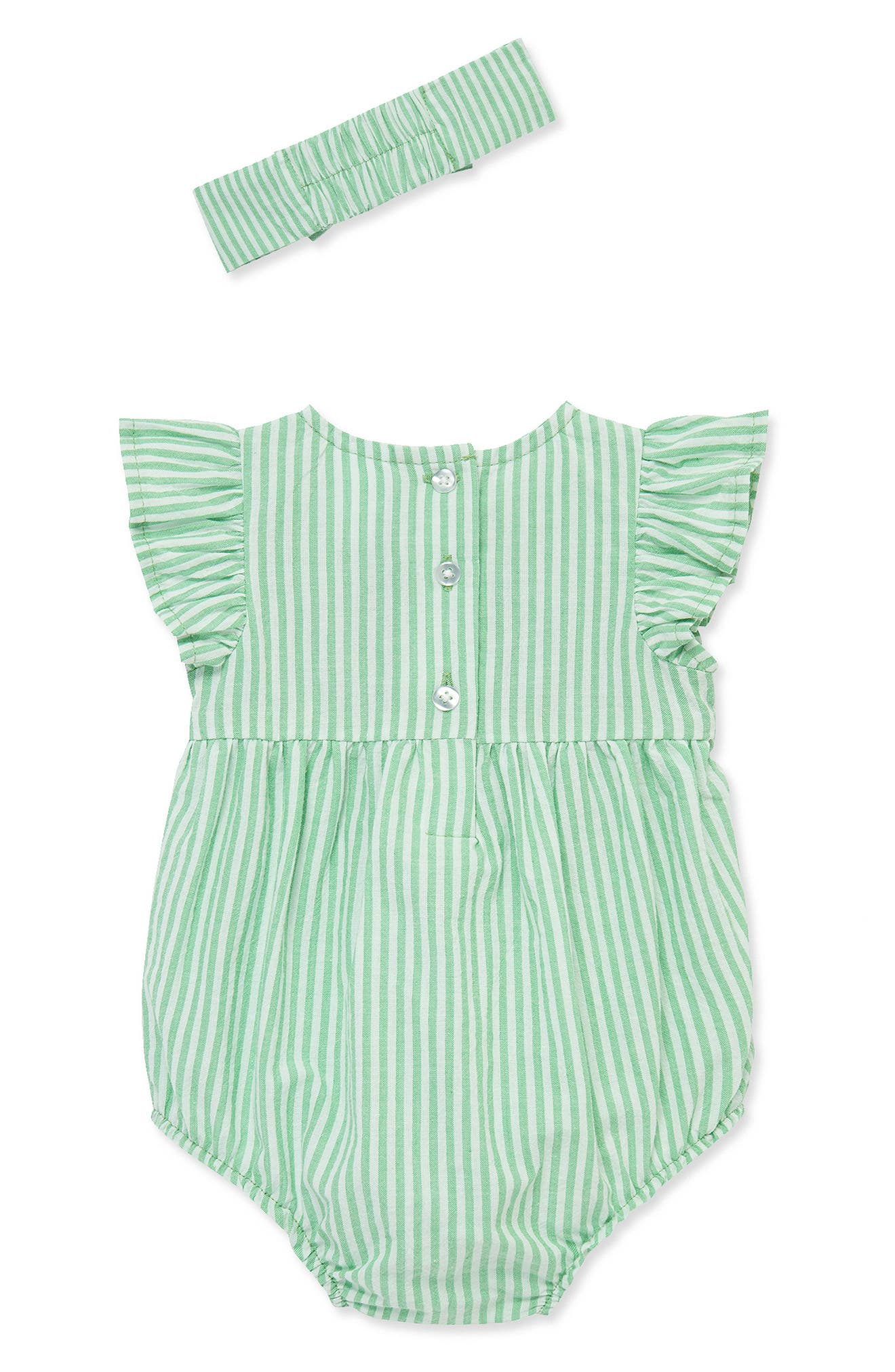 Little Me Stripe Floral Bubble Romper & Headband Set