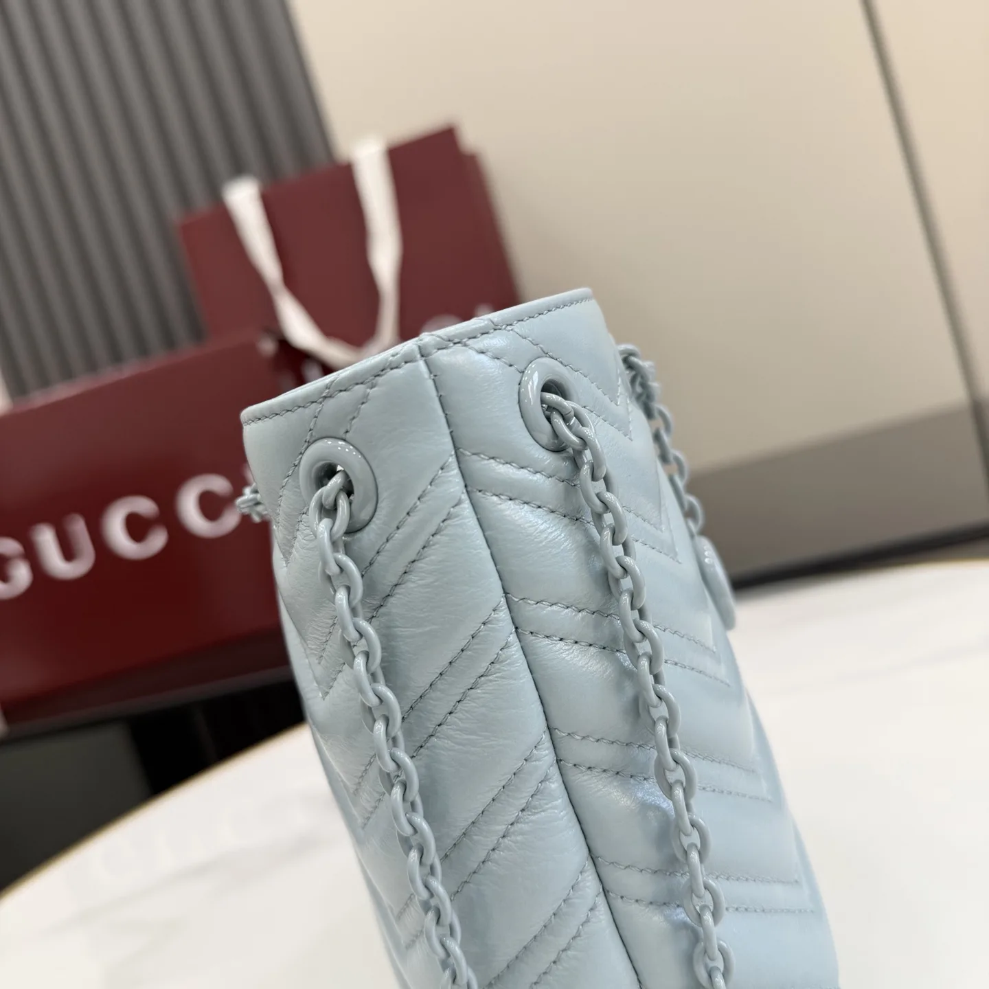 Gucci Blue Marmont GG Supreme Canvas Bucket Bag product photo from LabelPicks