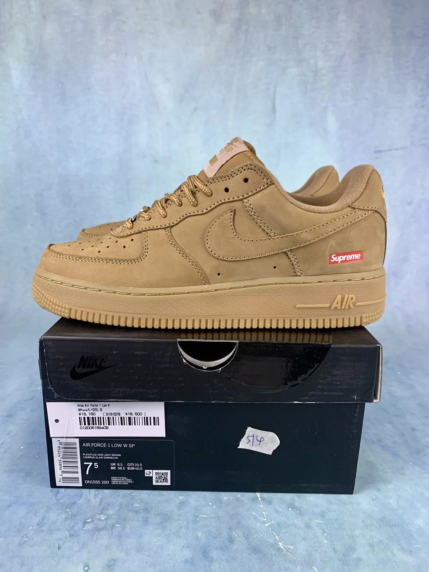 Supreme x Nike Air Force 1 Low SP 'Wheat' Shoes product photo from LabelPicks