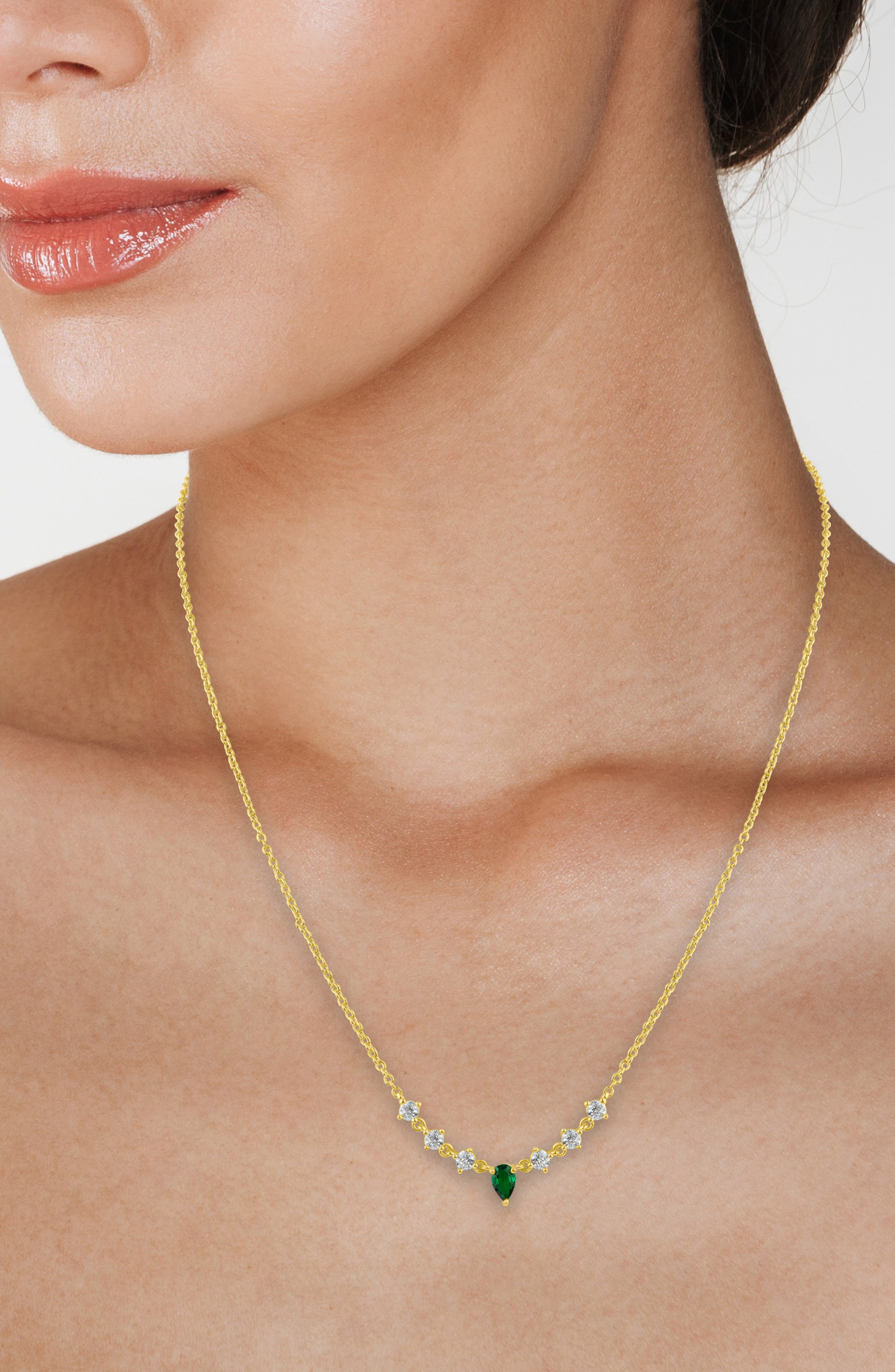 CZ by Kenneth Jay Lane Cubic Zirconia Delicate Pendant Necklace