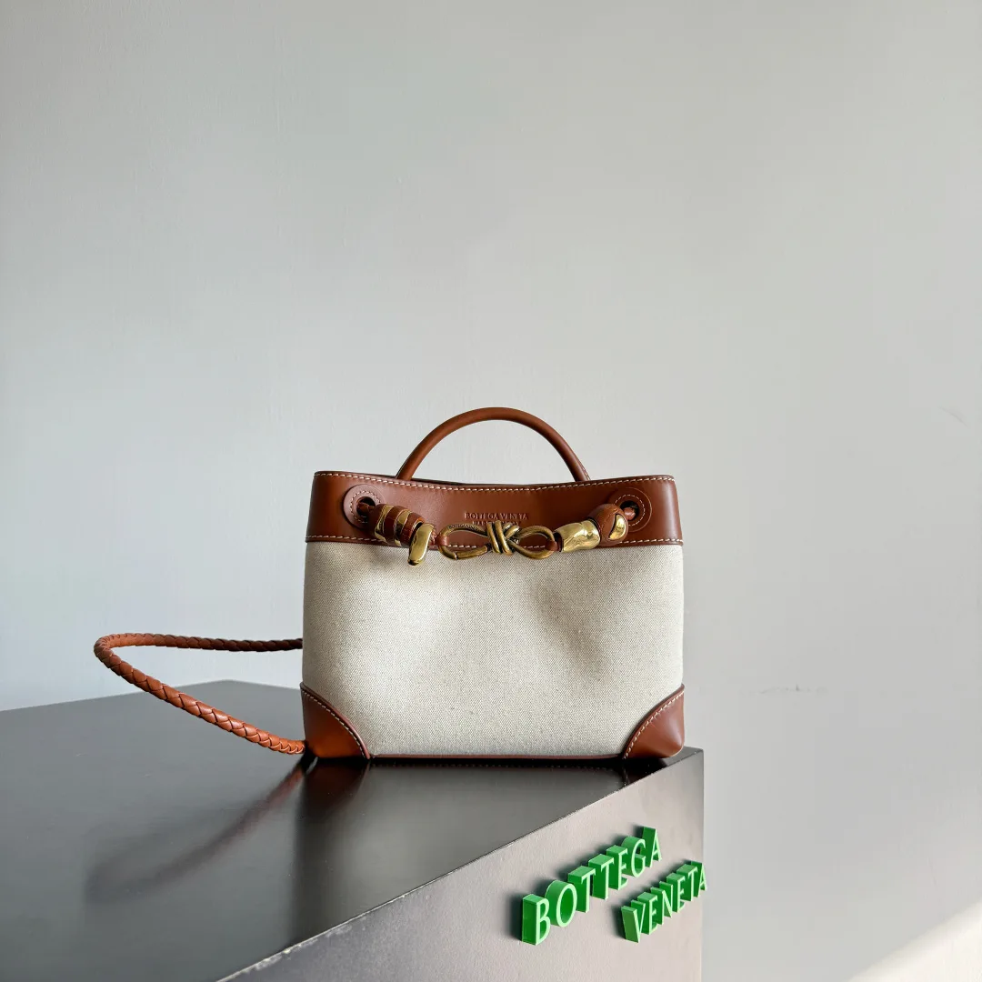 Bottega Veneta Brown Andiamo Intrecciato Woven Leather Top Handle Bag product photo from LabelPicks