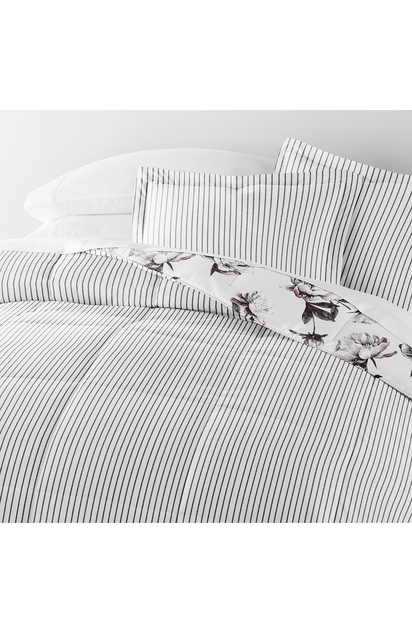 HOMESPUN Magnolia Stripe Reversible 3-Piece Comforter Set