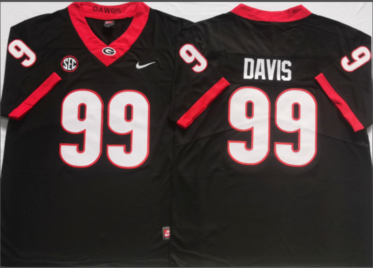 Jordan Davis NCAA Georgia Bulldogs Nike Vapor Limited Jersey