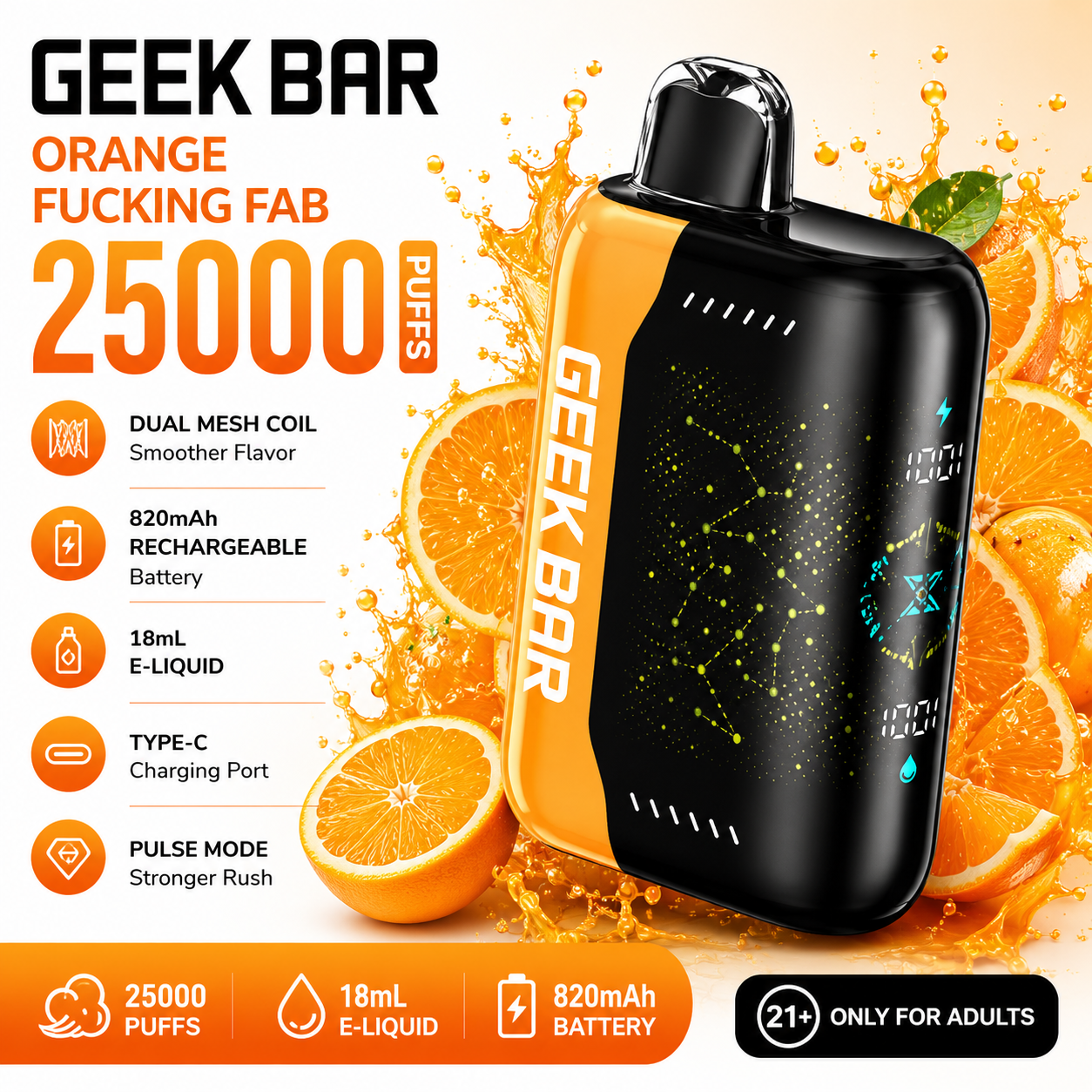 🔥GEEK BAR Disposable e-cigarettes - 25000 puffs👉Delivered Within 1–3 Business Days