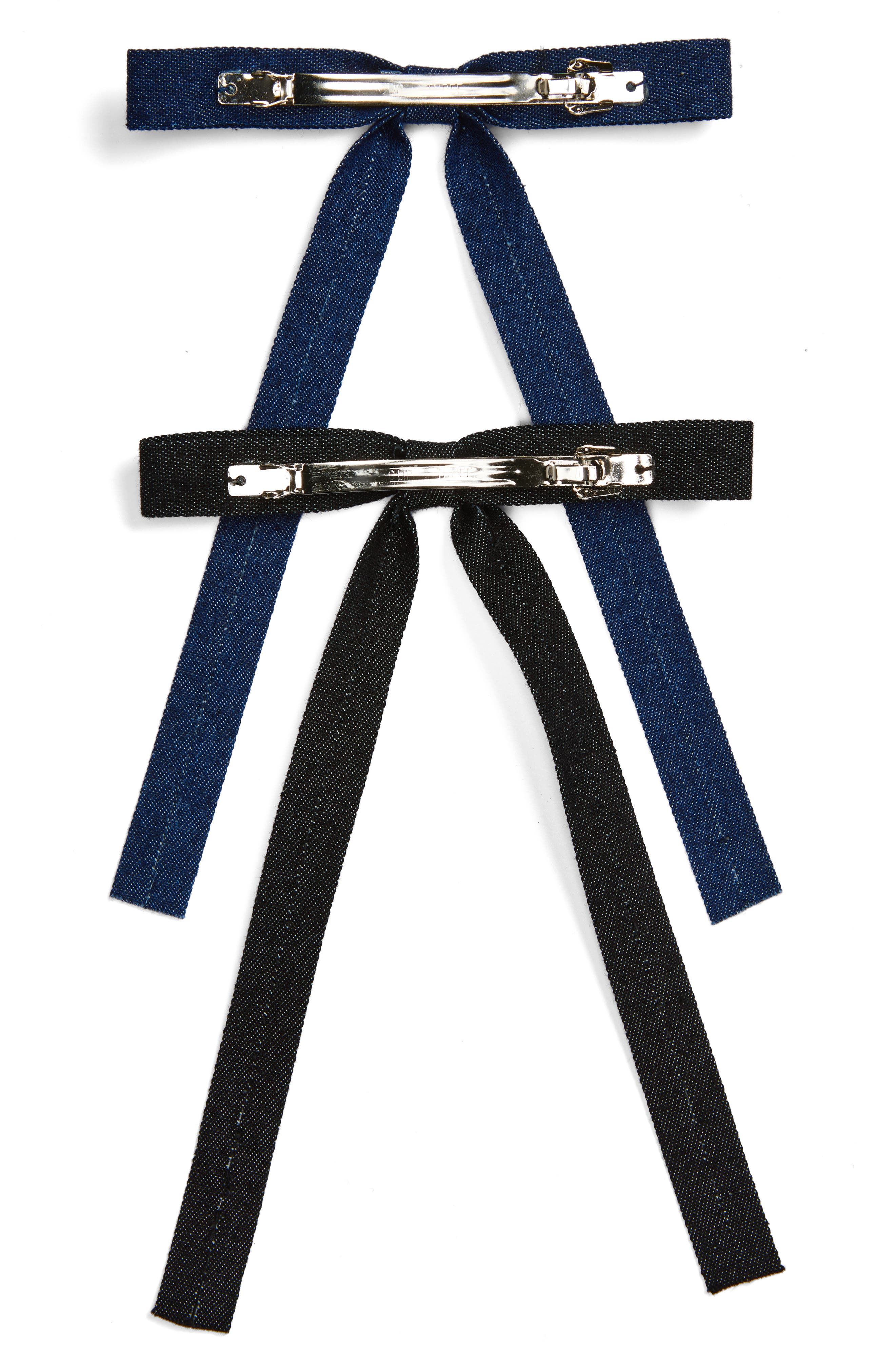 Tasha 2-Pack Skinny Denim Bow Barrettes
