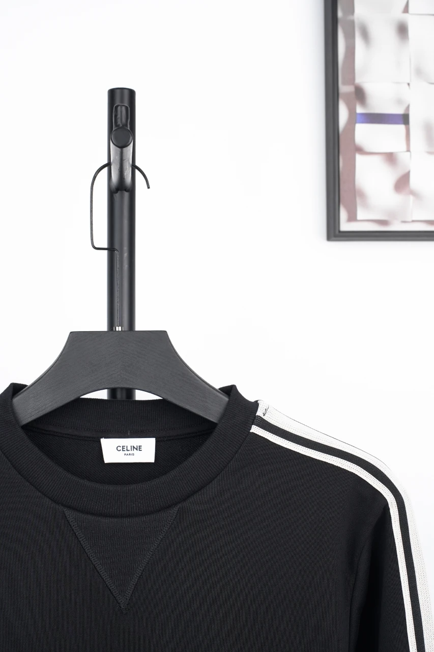 CELINE Black Logo Tape Crewneck Sweatshirt product photo from LabelPicks