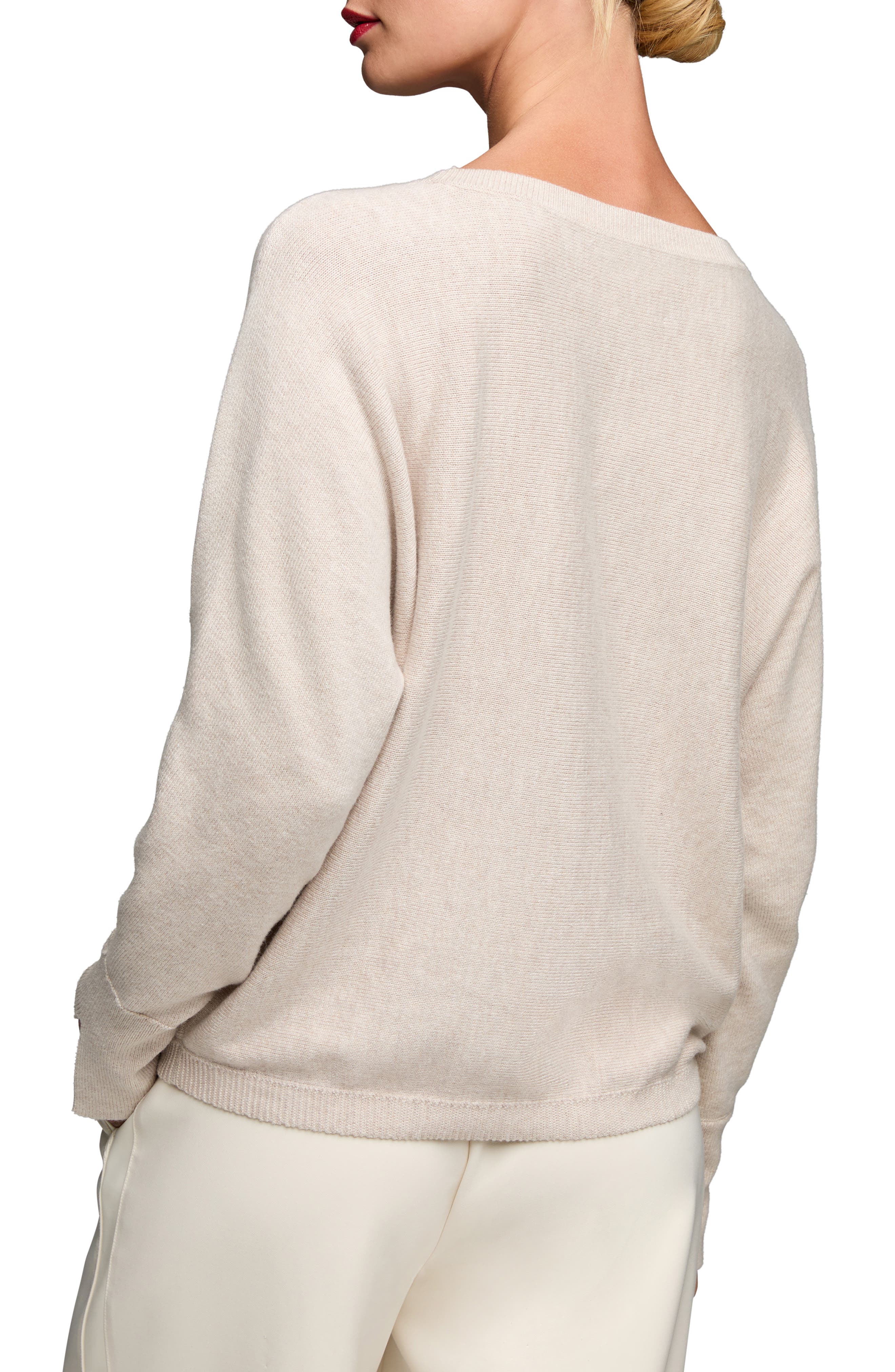 NIC+ZOE Floral Sequin Embellished Cotton, Cashmere & Silk Blend Sweater