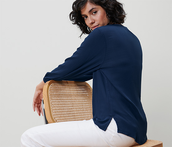 Tunika-Bluse, blau