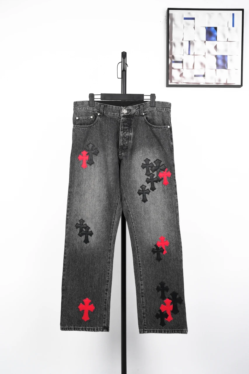 Chrome Hearts Grey Cross Patch Slight Flare Jeans product photo from LabelPicks