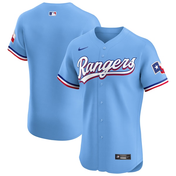 Texas Rangers Nike Alternate Vapor Premier Elite Patch Jersey - Light Blue