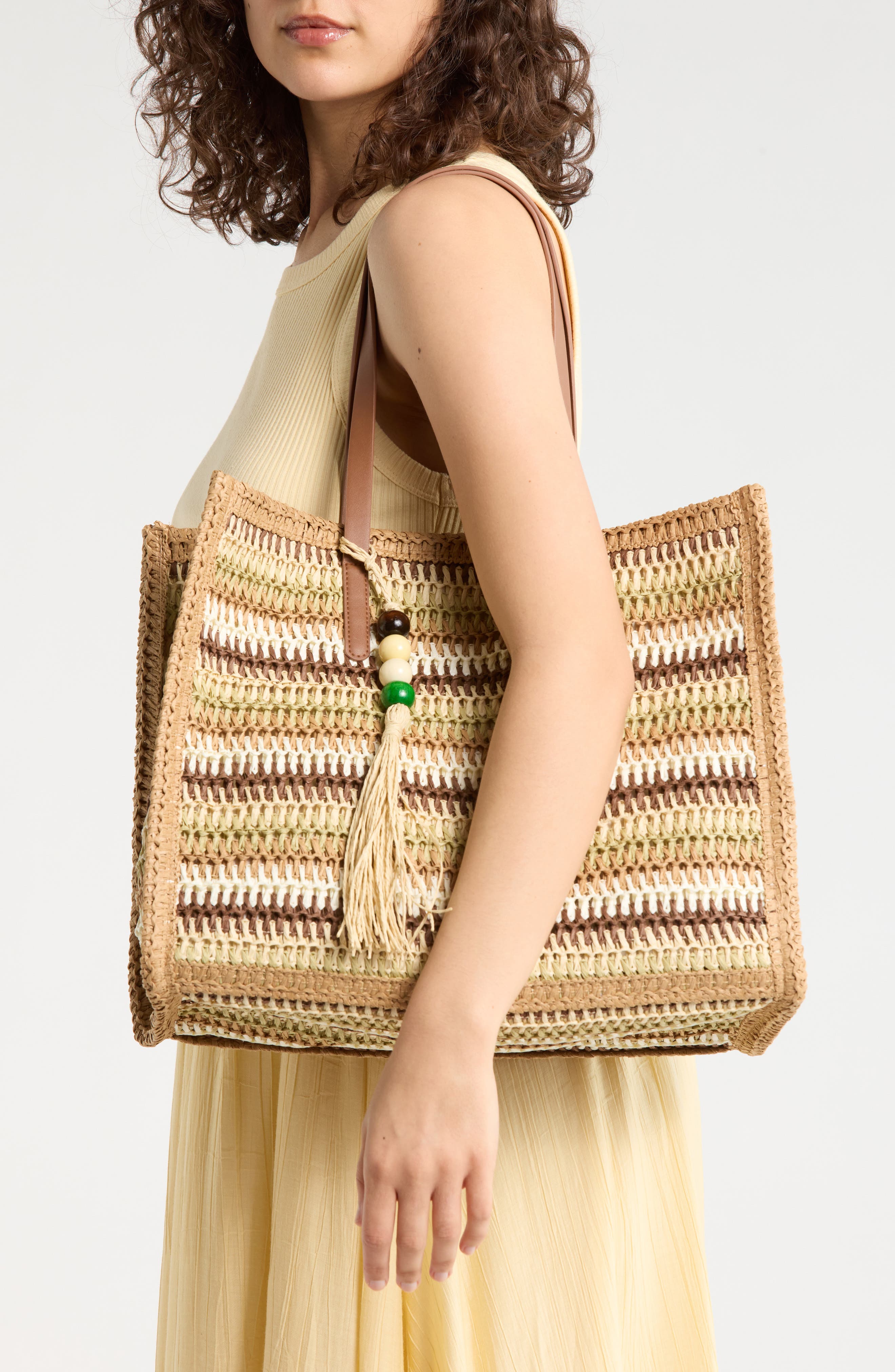 Dolce Vita Citrine Woven Straw Tote