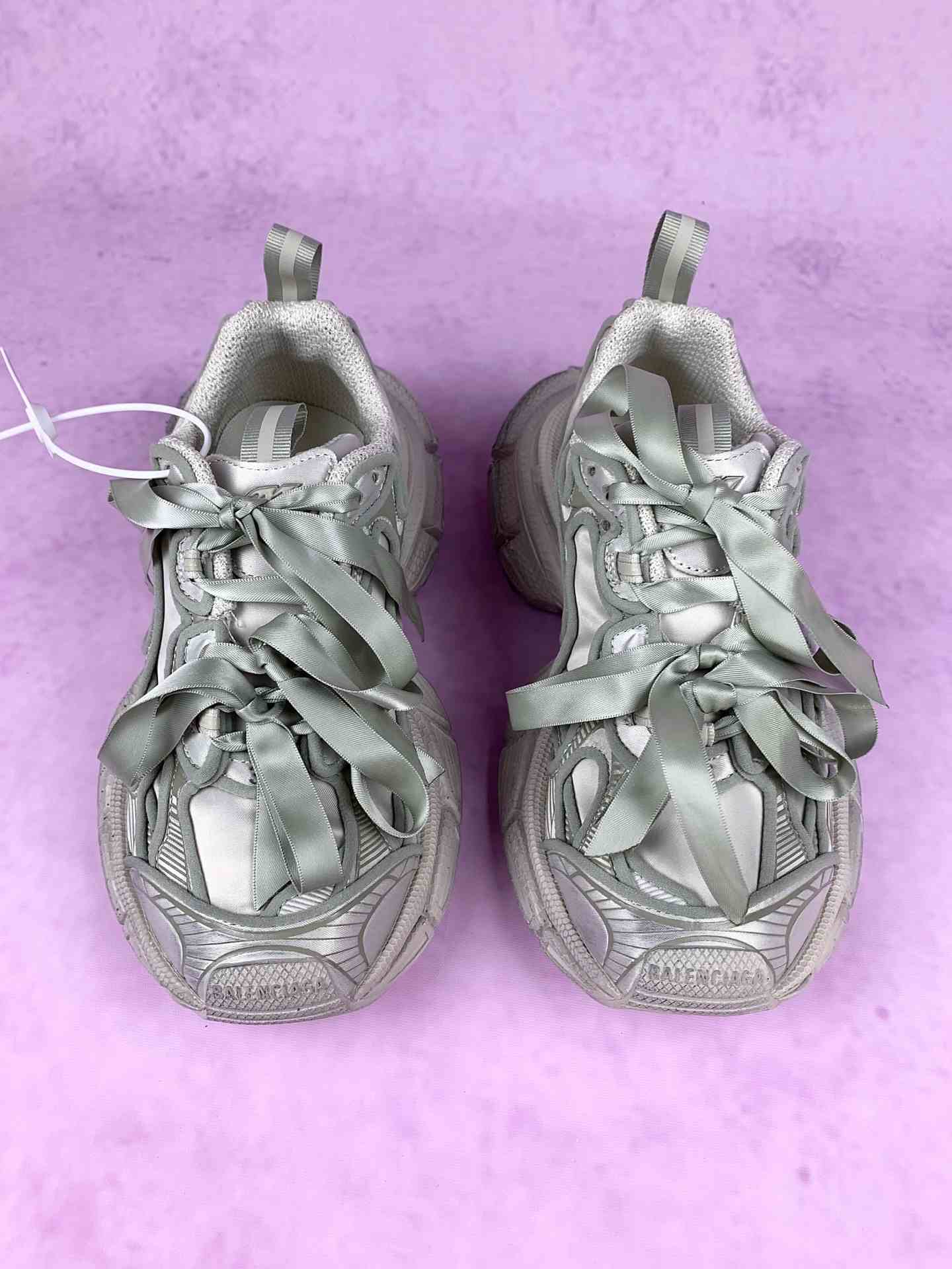 3XL Satin Bow Sneaker in Taupe