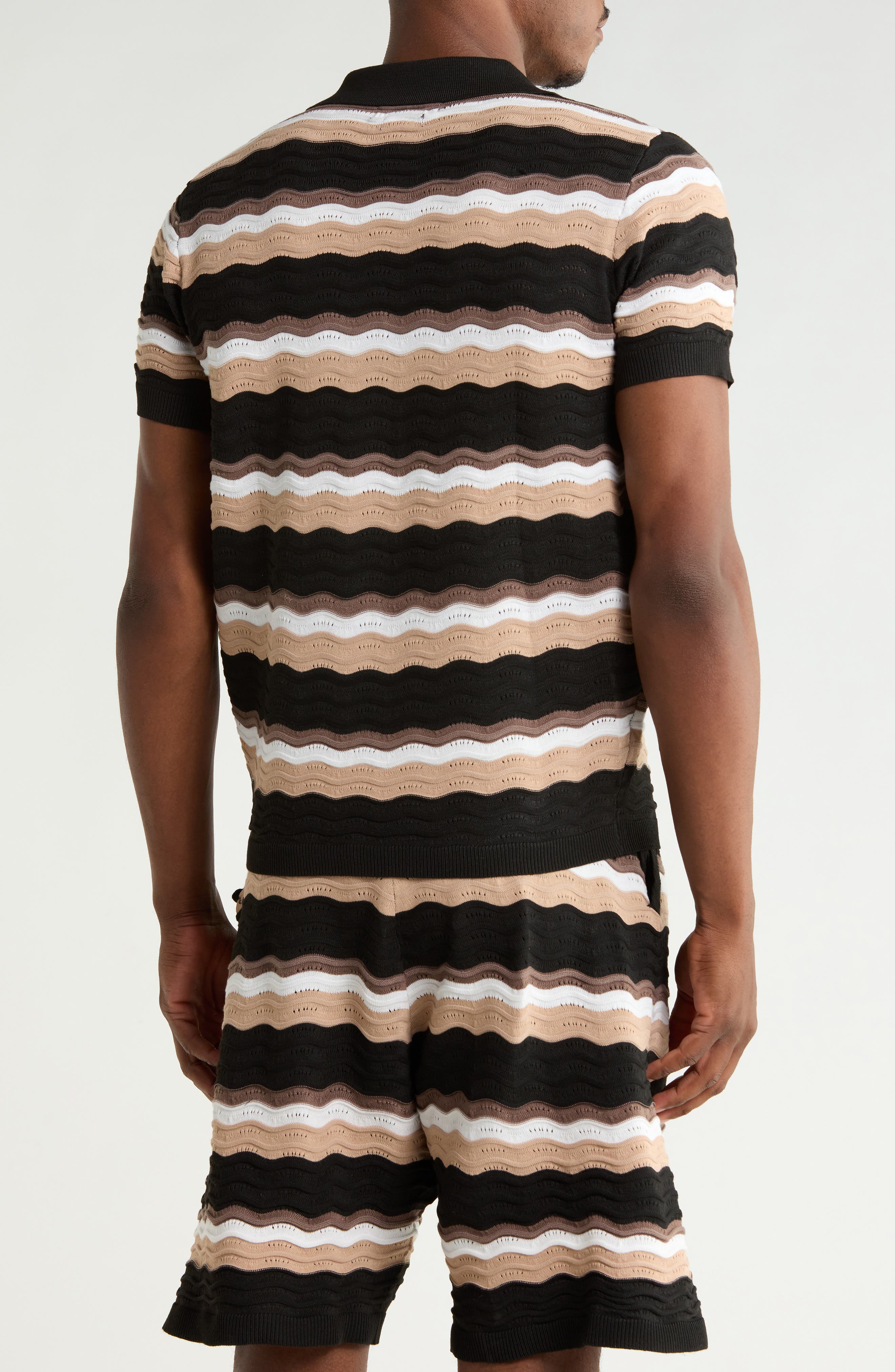T.R. PREMIUM Textured Stripe Sweater Polo