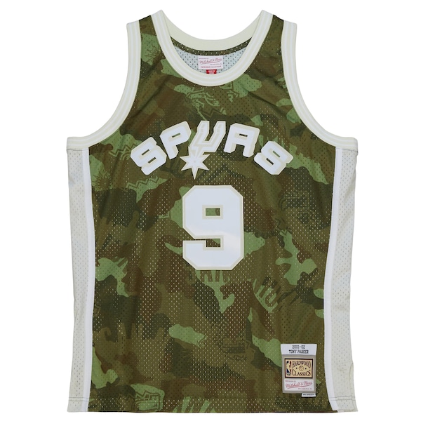 Tony Parker San Antonio Spurs Hardwood Classics 2000/01 Ghost Green Swingman Jersey - Camo