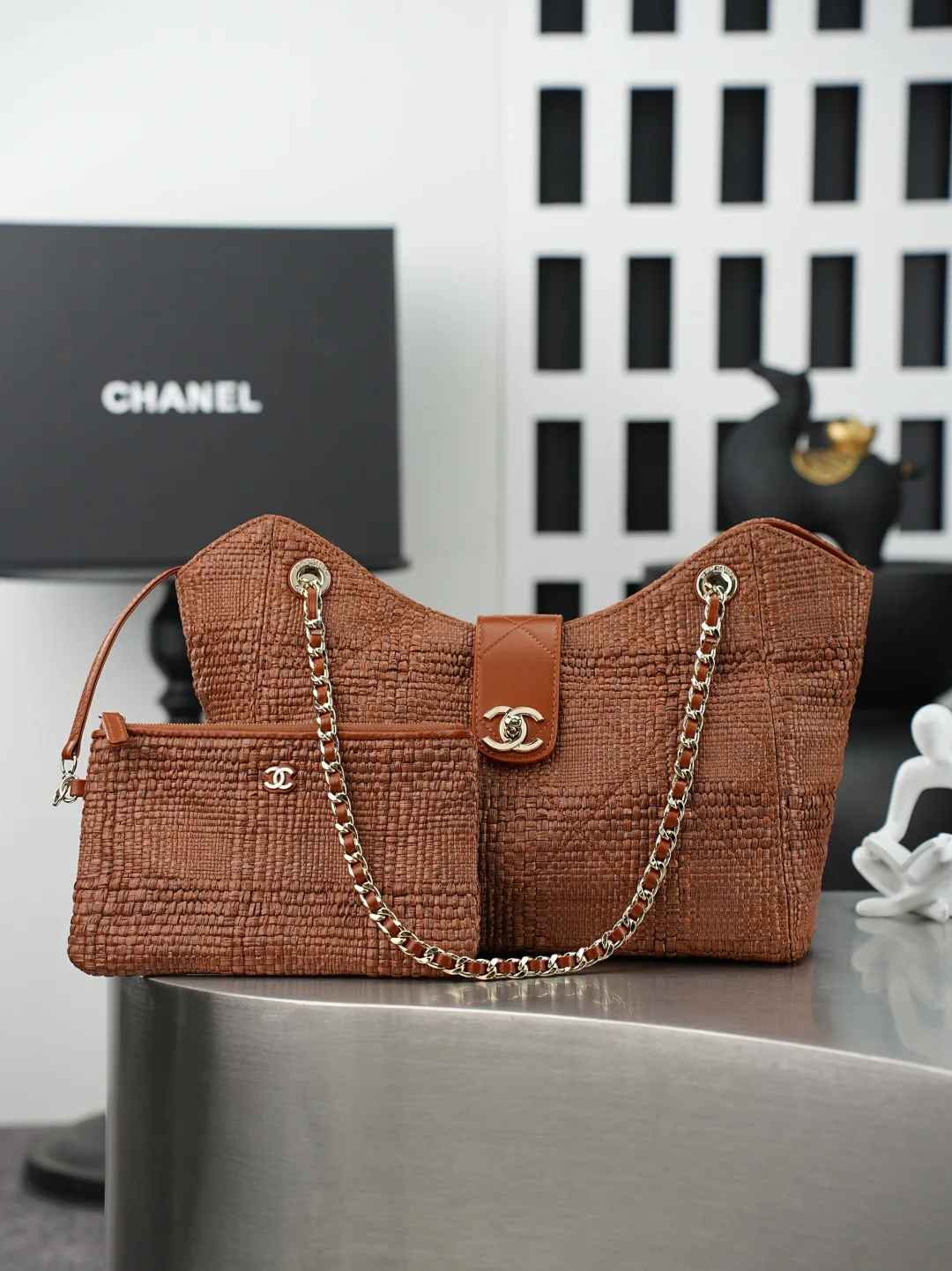 Chanel Straw Woven Shoulder Bag product photo from LabelPicks