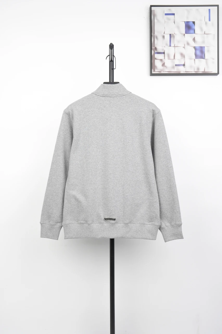 Chrome Hearts Grey Cross Leather Patch Half Zip Sweatshirt product photo from LabelPicks