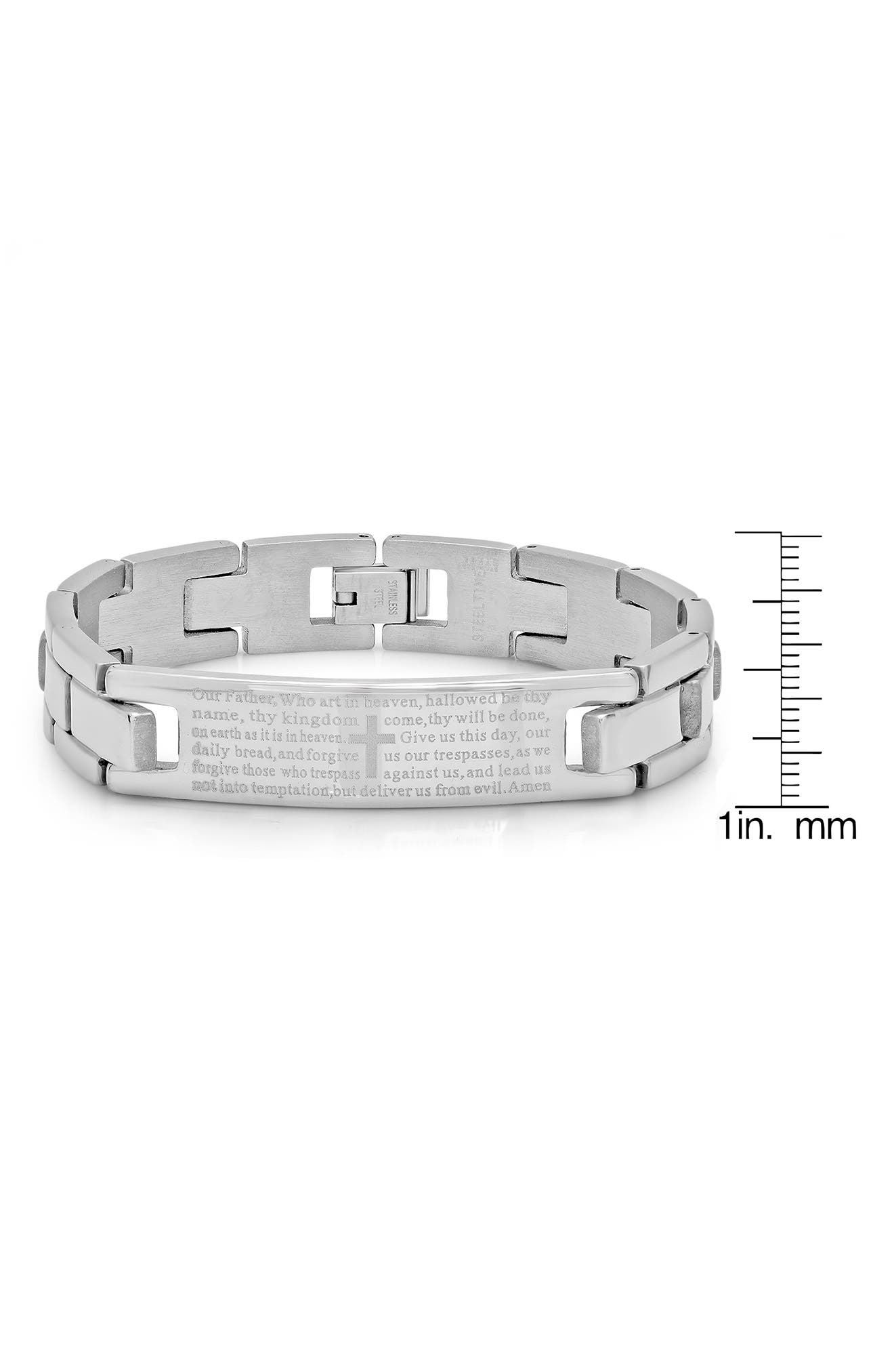 HMY JEWELRY Stainless Steel Lord's Prayer Link Bracelet