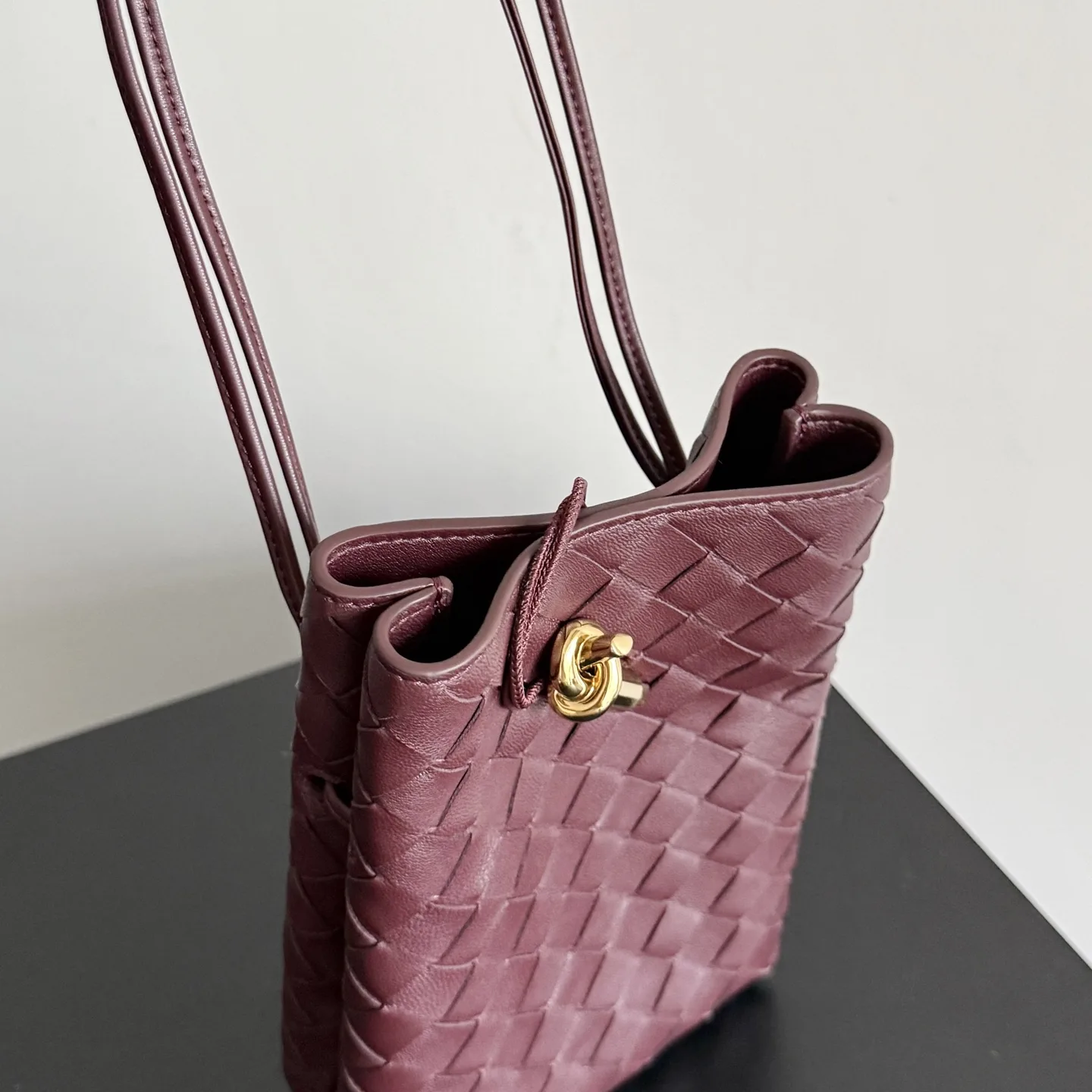 Bottega Veneta Intrecciato Woven Leather Andiamo Crossbody Bag product photo from LabelPicks