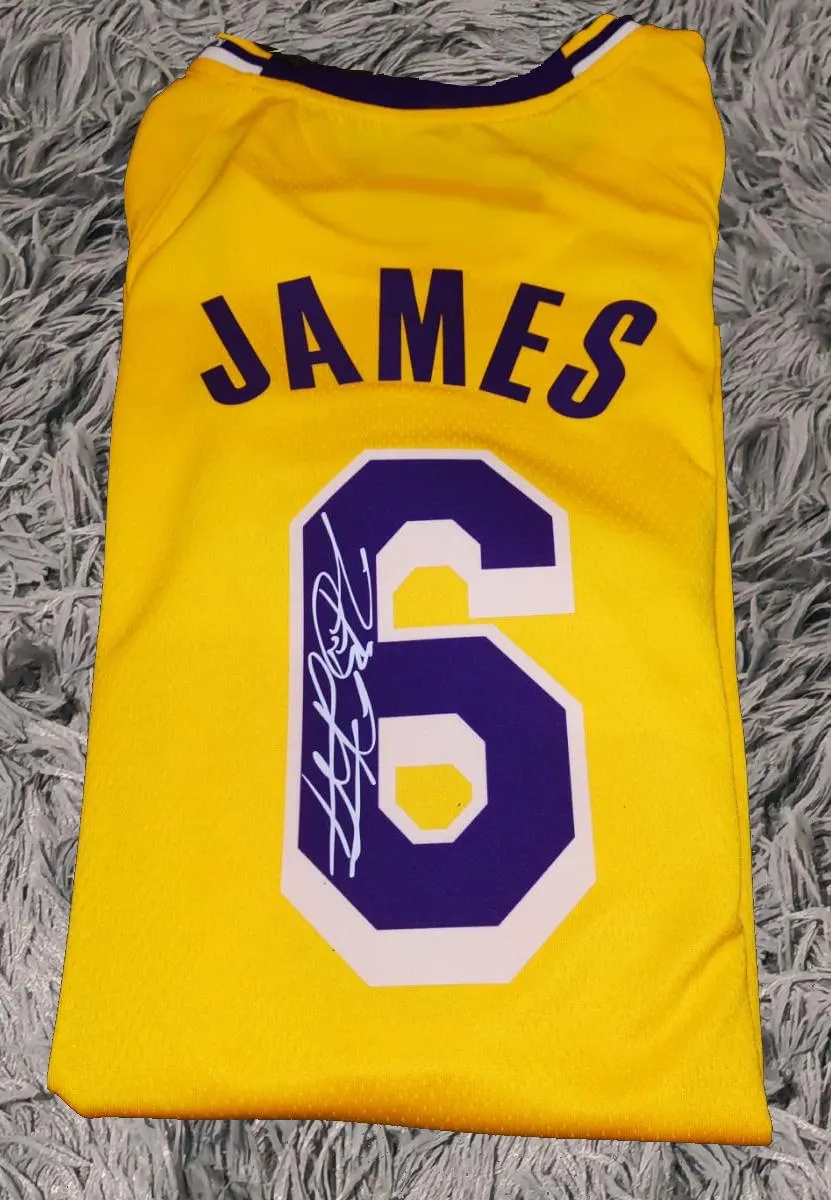 Lebron James SIGNED Signature LA Lakers Yellow Home Shirt/Jersey - COA 21/22