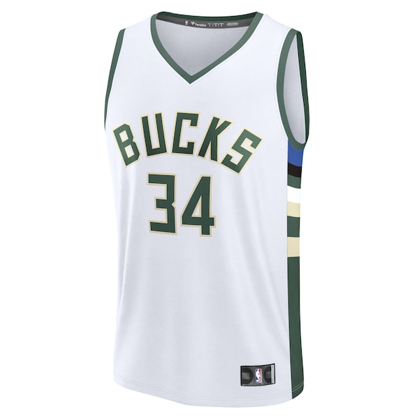 Giannis Antetokounmpo Milwaukee Bucks  Fast Break Replica Player Jersey - Association Edition - White