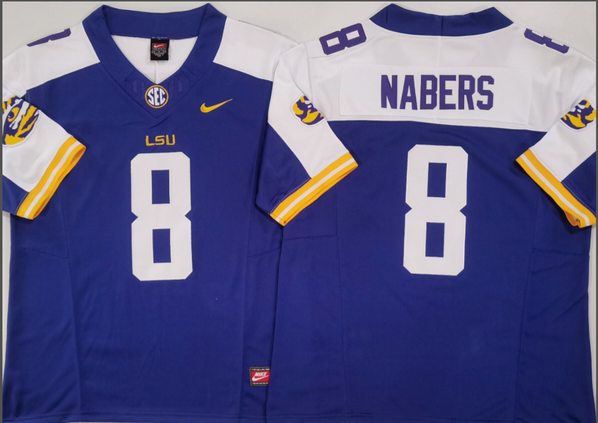 Malik Nabers NCAA LSU Tigers Nike Vapor Limited Jersey