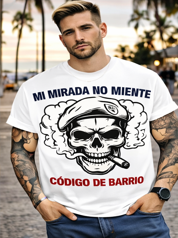 Remera Calavera con Boina y Cigarro | Estilo Urbano Unisex