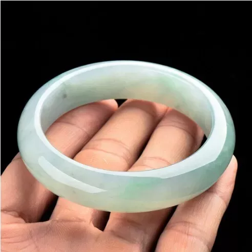 Myanmar natural jewelry jade bracelet jade bracelet Myanmar jade ice waxy green floating flower