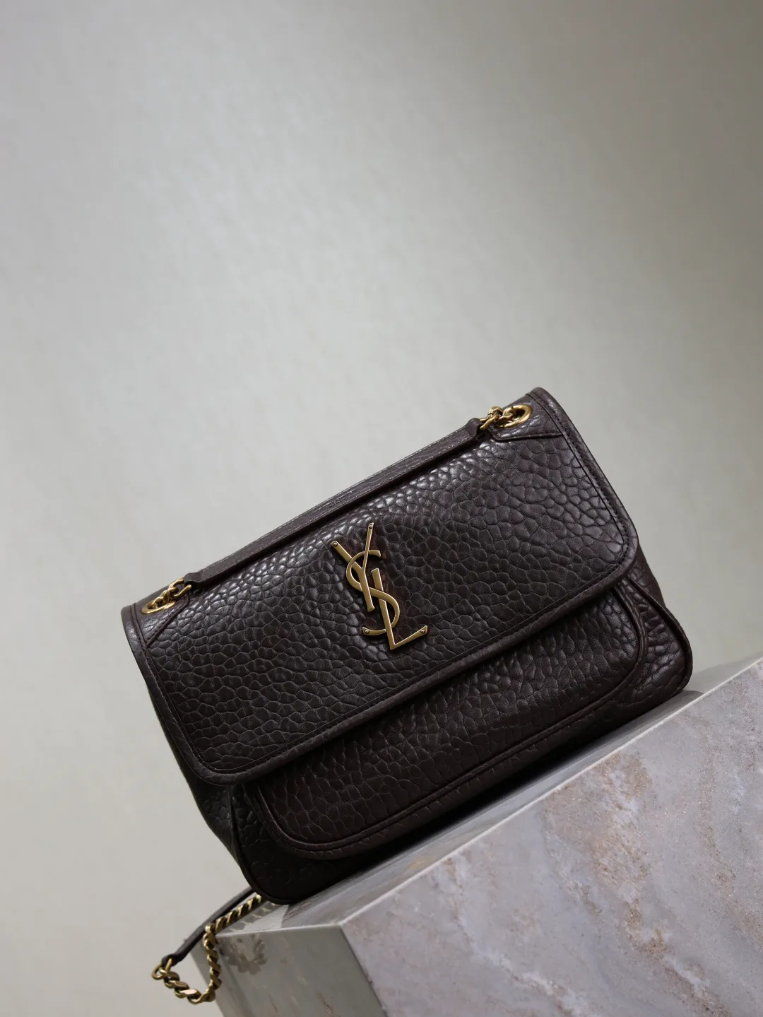 Saint Laurent Niki Brown Lambskin Shoulder Bag product photo from LabelPicks