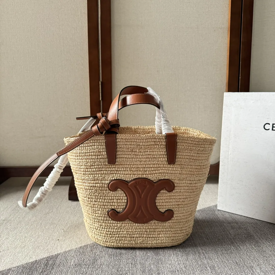 Celine Straw Woven Triomphe Tote Bag product photo from LabelPicks