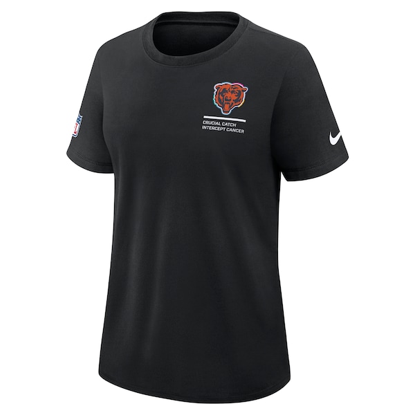 Chicago Bears Nike Women's 2025 NFL Crucial Catch Tri-Blend Dri-FIT T-Shirt - Black