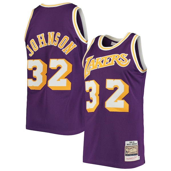 Magic Johnson Los Angeles Lakers 1984/85 Hardwood Classics Authentic Jersey - Purple/Gold
