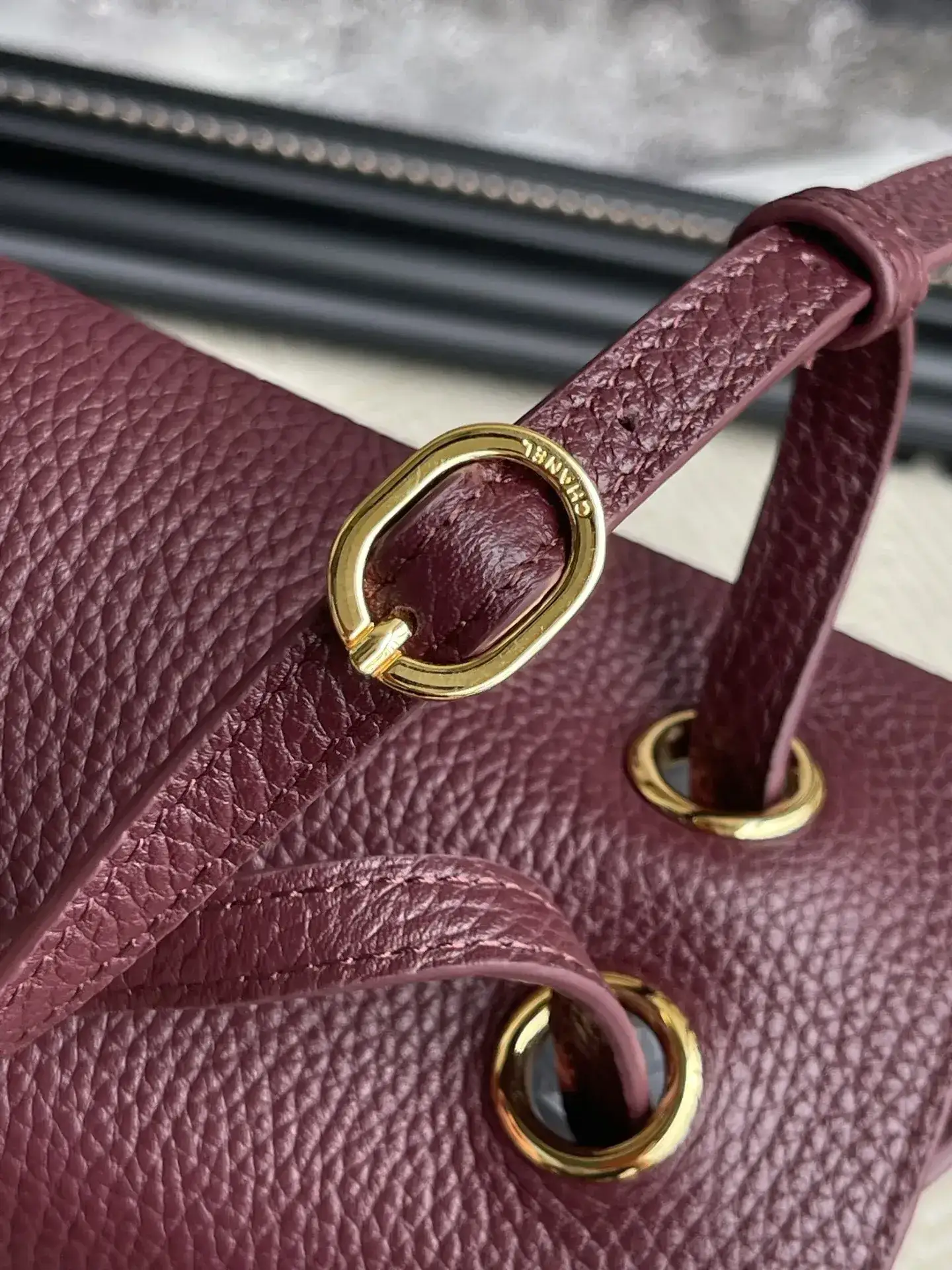 Chanel Classic Flap Burgundy Grained Leather Top Handle Bag product photo from LabelPicks