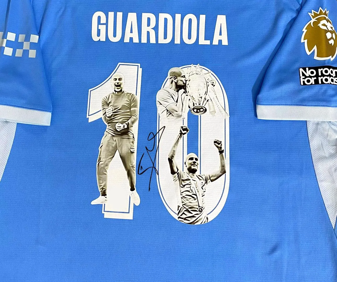 Pep Guardiola SIGNED Man City 25/26 FINAL Home Jersey/Shirt - COA - 2025