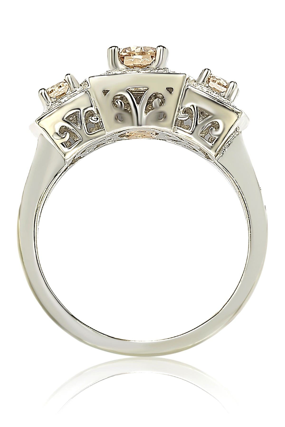 SUZY LEVIAN Sterling Silver Chocolate CZ Engagement Ring