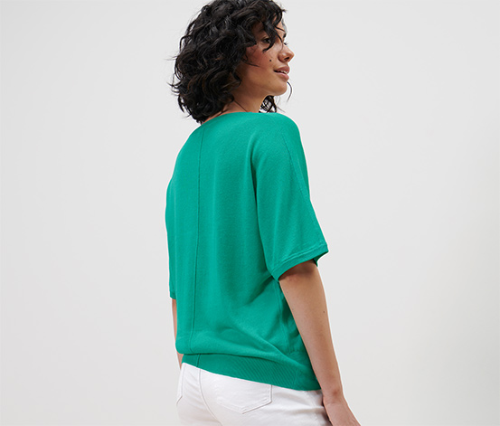 Feinstrick-Shirt mit Leinen