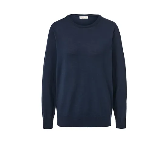 Pullover aus Merinowolle, dunkelblau