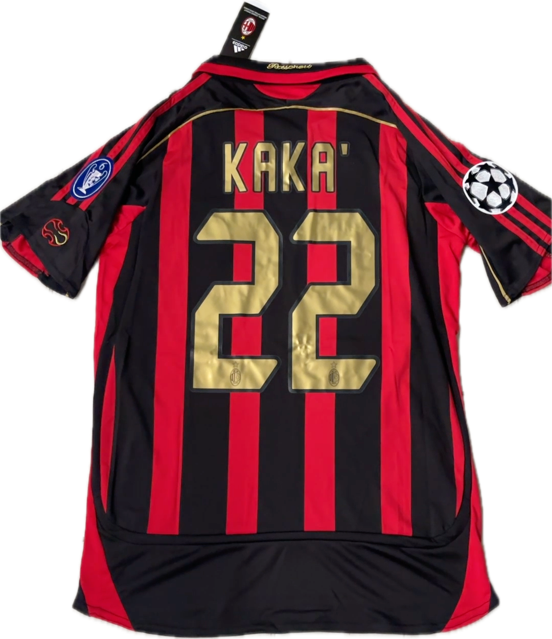 Kaka AC Milan 06-07 Retro Vintage Soccer Jersey Champions League UCL - Red/Black