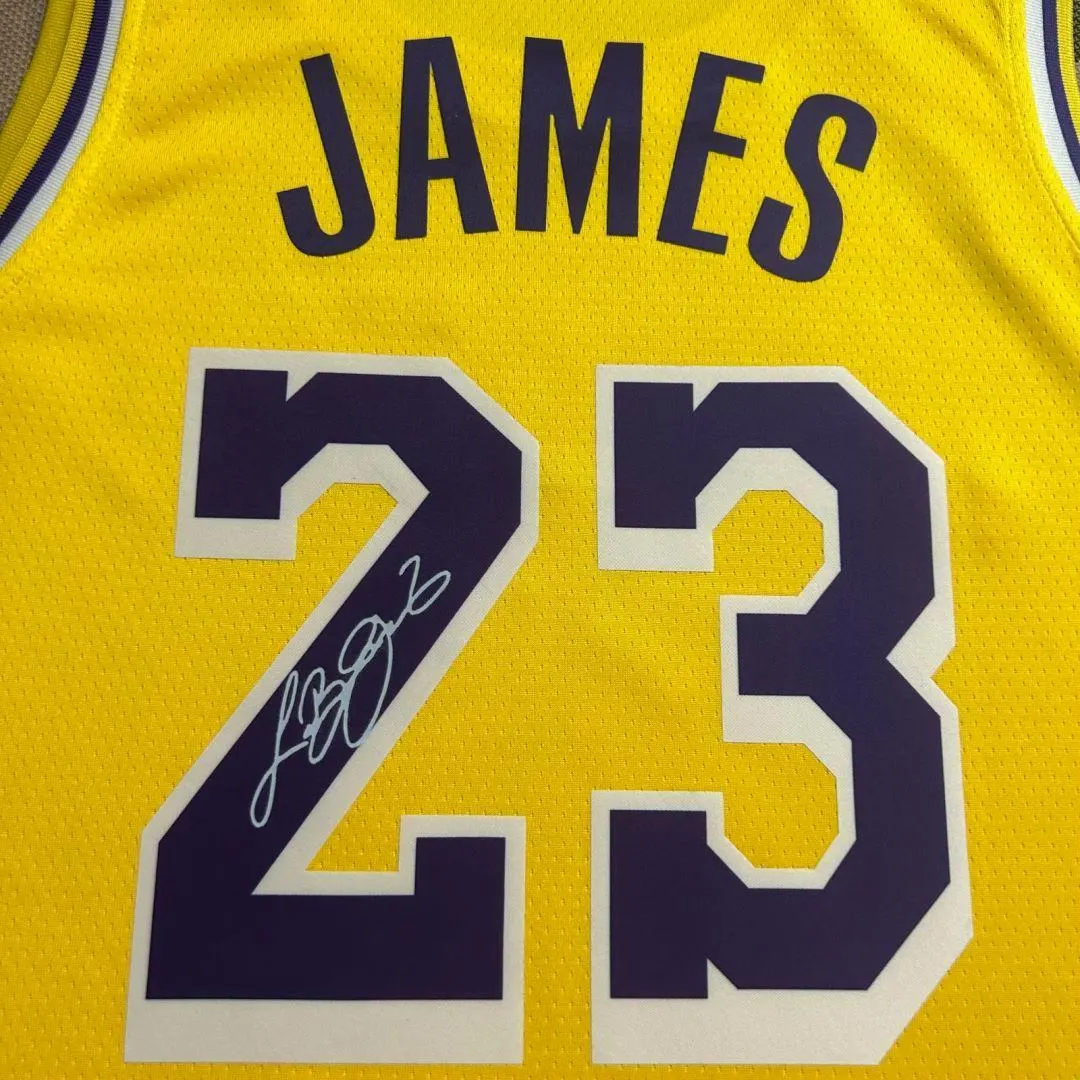 Lebron James SIGNED Signature LA Lakers Yellow Home Shirt/Jersey - COA 24/25