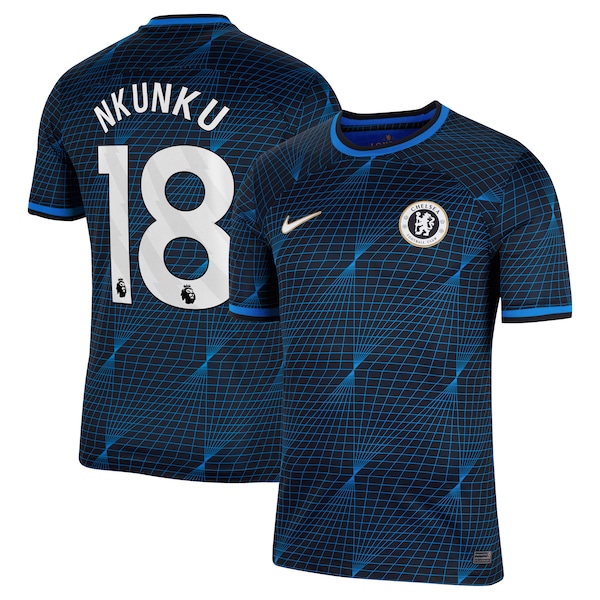 Christopher Nkunku Chelsea Nike 2023/24 Away Stadium Replica Player Jersey - Navy/Blue/Mint