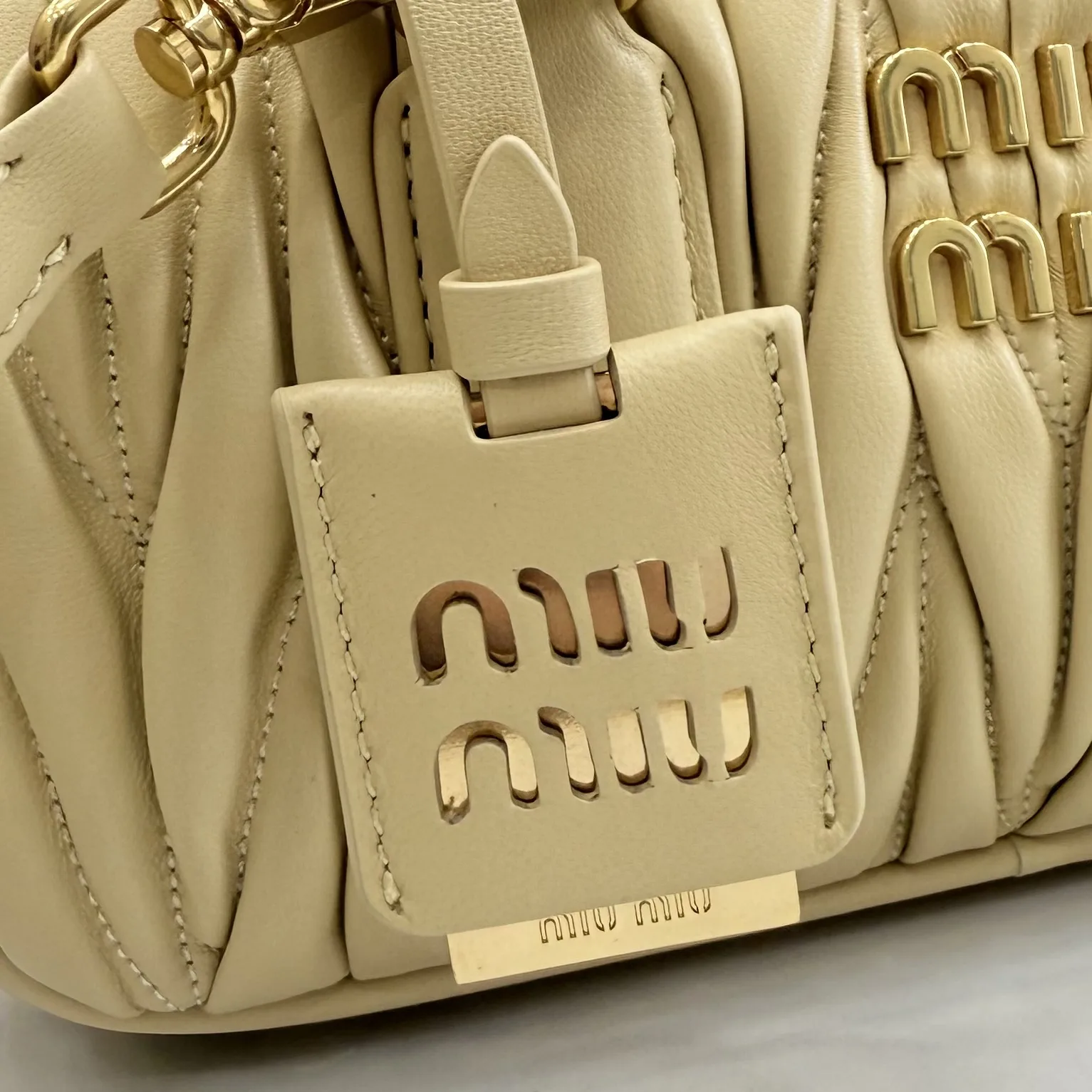 Miu Miu Lambskin Matelasse Top Handle Bag product photo from LabelPicks