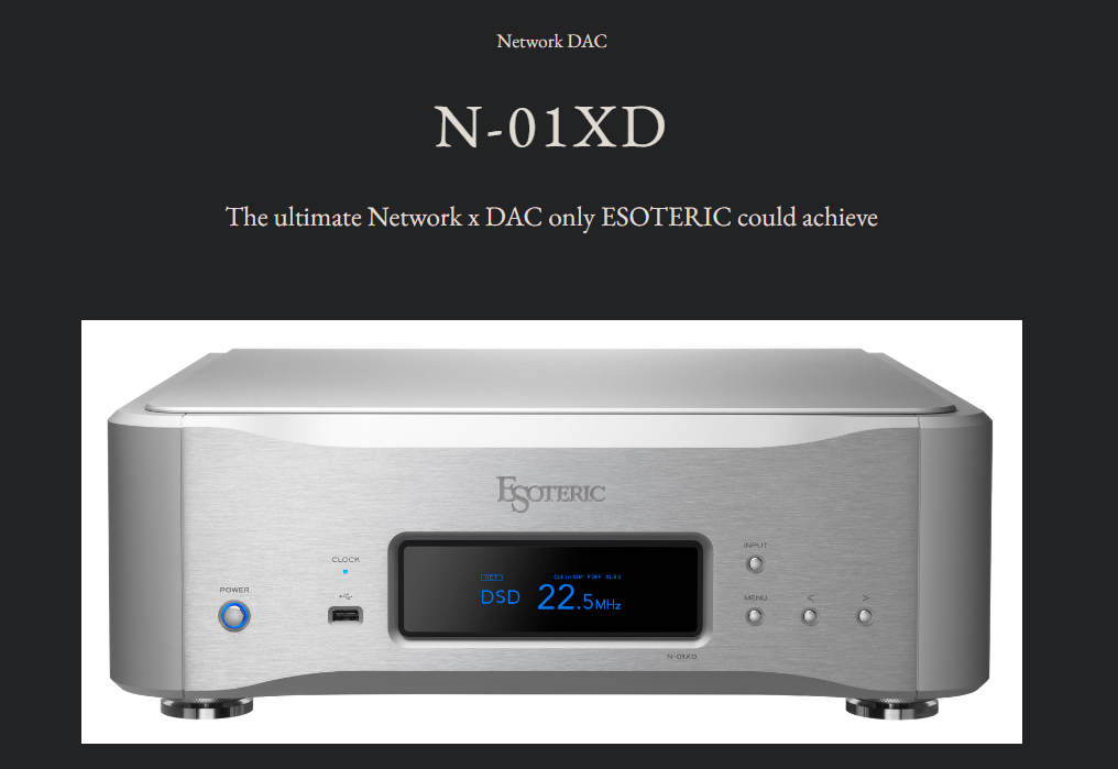 Esoteric N-01XD Network Streamer DAC Brand New - GreshamTech