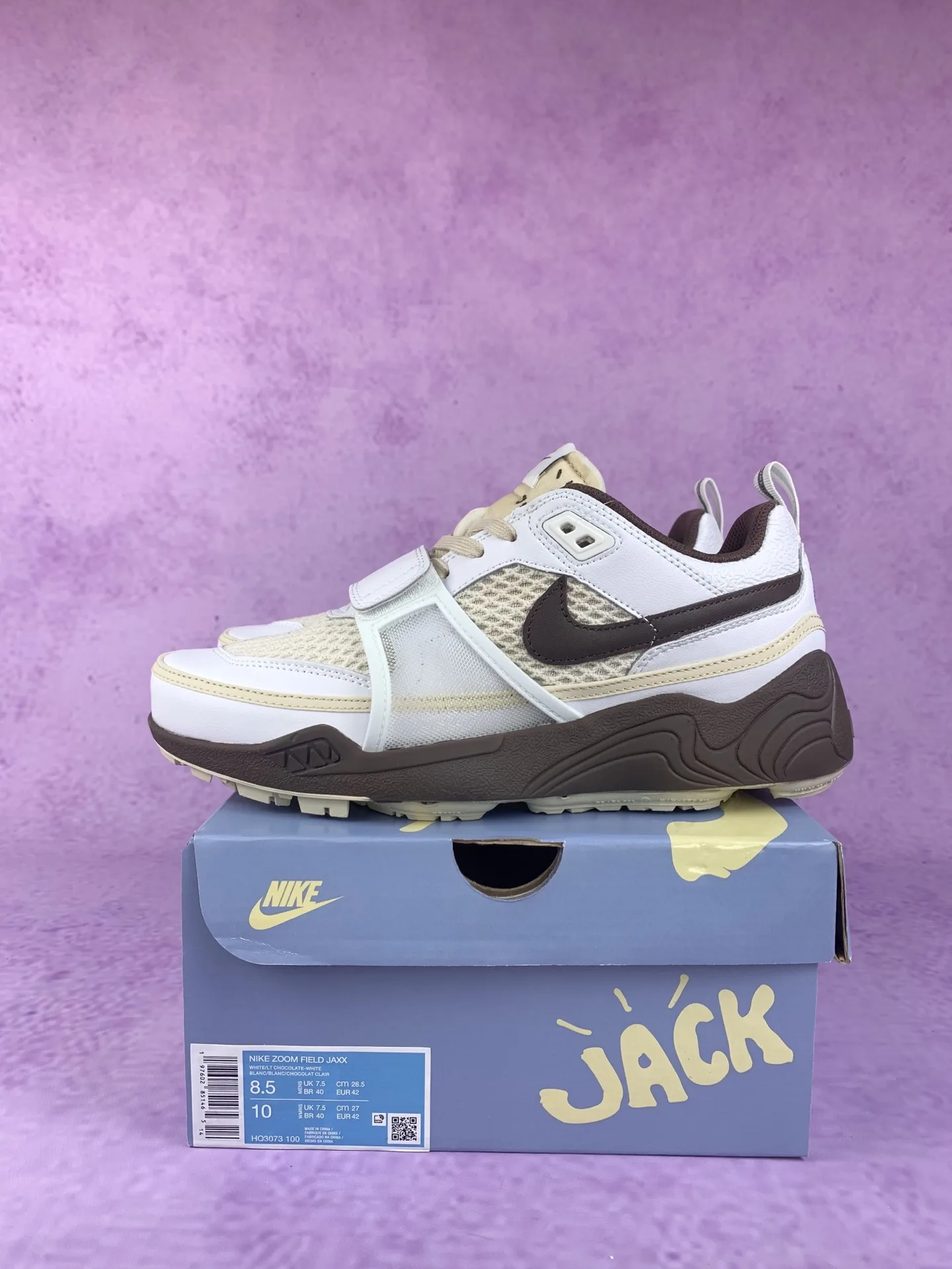 Travis Scott x Nike Zoom Field Jaxx “Light Chocolate” - White/Light Chocolate/White product photo from LabelPicks