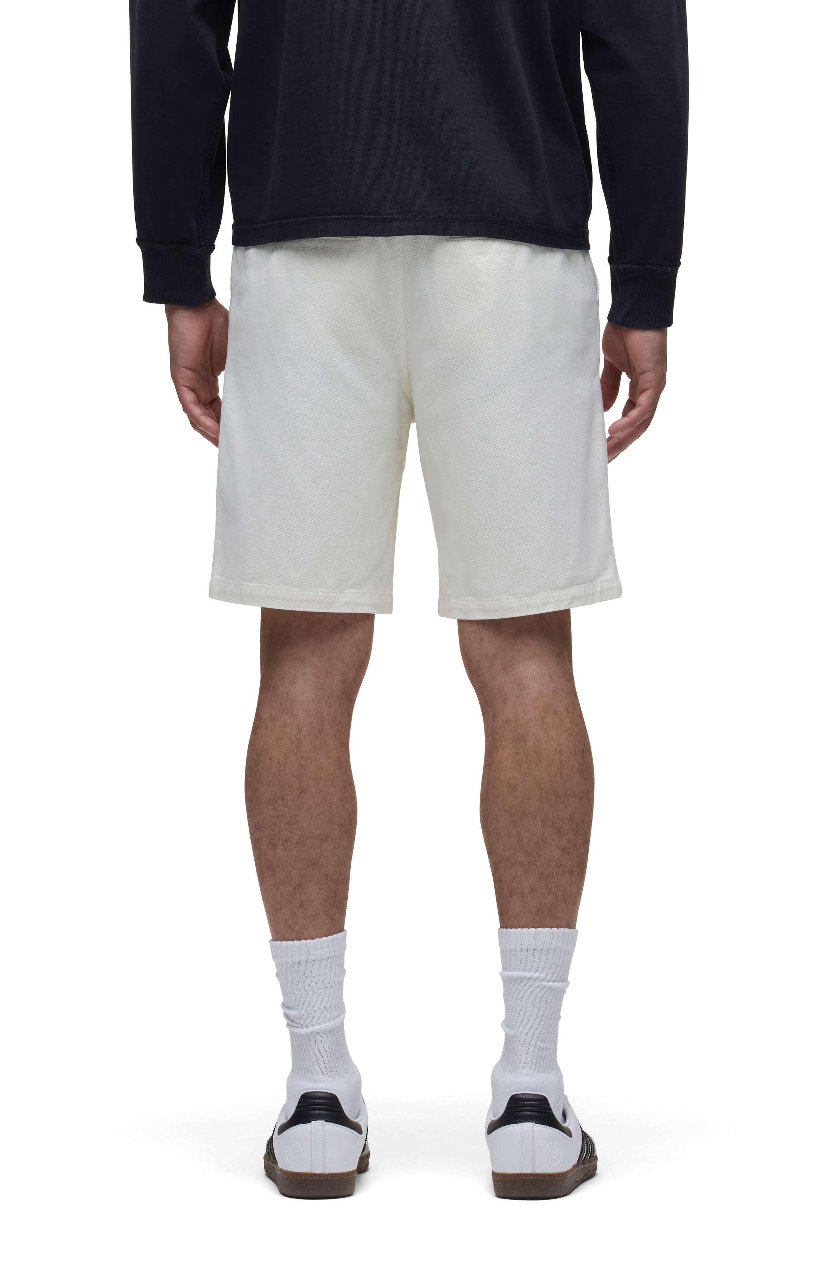 Hudson Jeans Venice Flat Front Off White Cotton Twill Chino Shorts