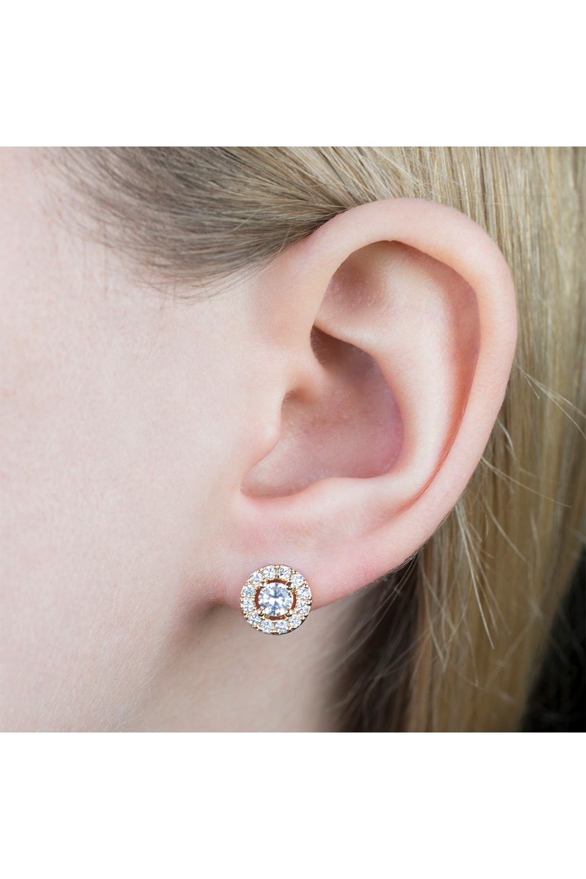 CZ by Kenneth Jay Lane 14K Gold Plated Cubic Zirconia Circle Stud Earrings