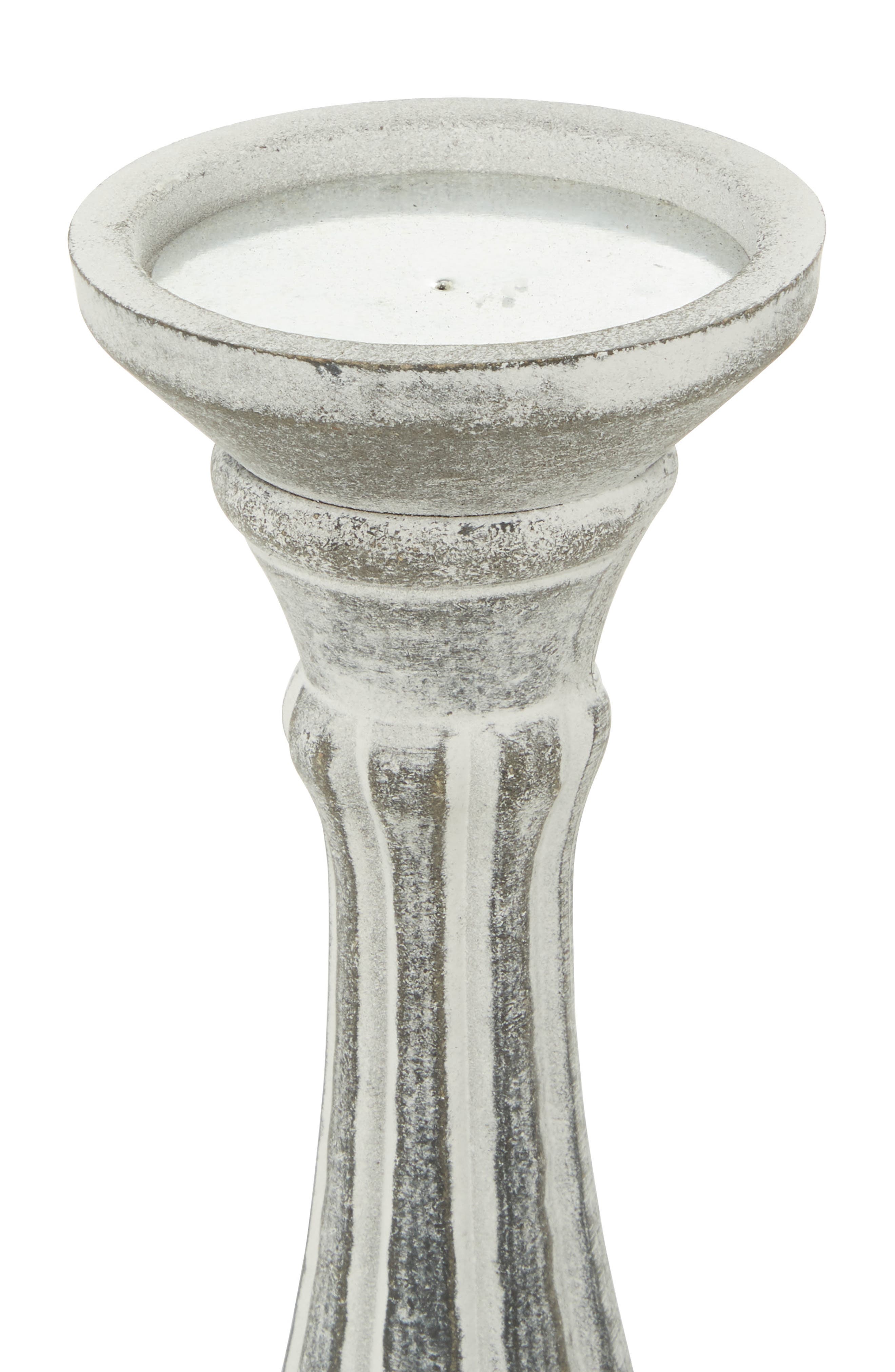 GINGER BIRCH STUDIO White Wood Traditional Candle Holder - Set of 3