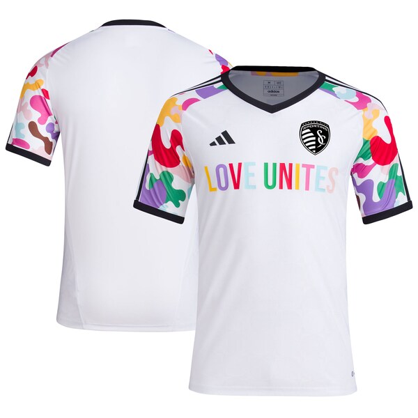 Sporting Kansas City adidas 2024 Pride Pre-Match Top - White