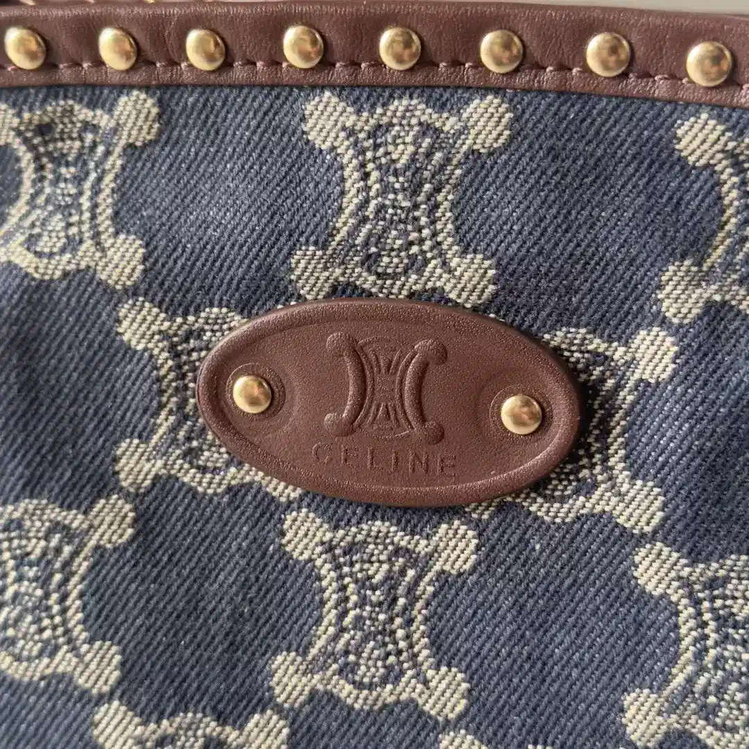 Celine Triomphe Brown Denim Tote Bag product photo from LabelPicks