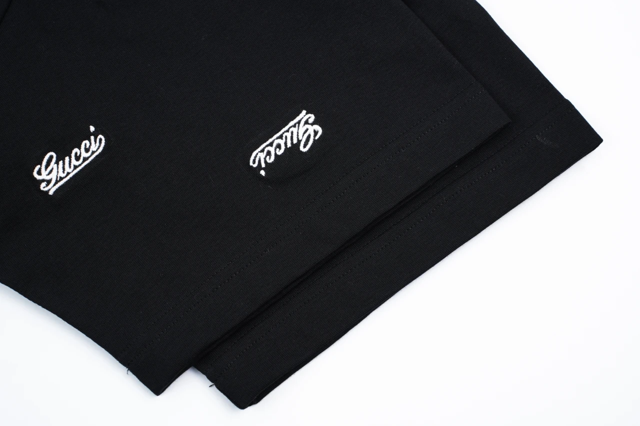 GUCCI Black Signature Letter Embroidered T-Shirt product photo from LabelPicks