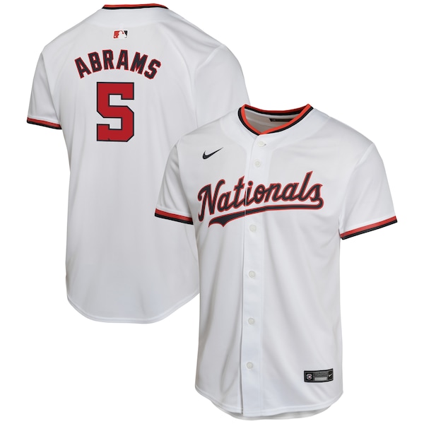 CJ Abrams Washington Nationals Nike Youth Home Game Player Jersey - White