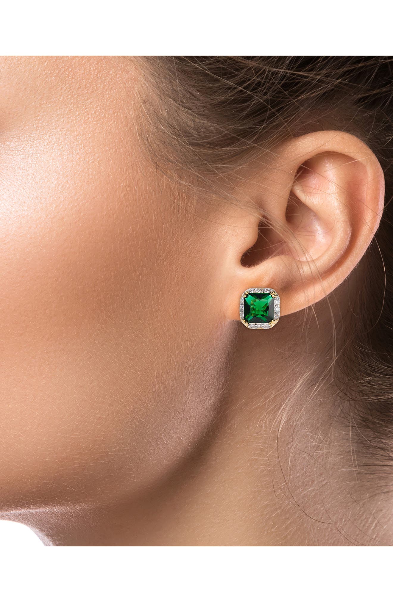CZ by Kenneth Jay Lane Cubic Zirconia Halo Stud Earrings
